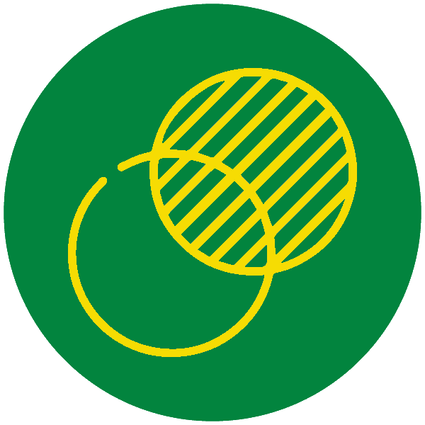 Yellow overlapping circles icon for property matching services at Chelton Brown, Northamptonshire estate agents.