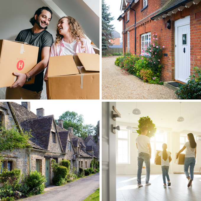 Selling your property with Chelton Brown estate agents in Northampton and Daventry featuring residential houses and families moving.